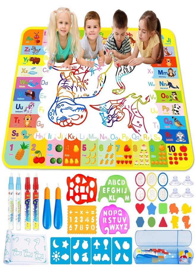SUYUKI Aqua Water Doodle Mat 48 X 40 Inches Extra Large Magic Drawing Doodling Mat Kids Drawing Mat Toddlers Educational Toys for Age 3 4 5 6 7 8 Year Old Kids Boys Girls - Image 1